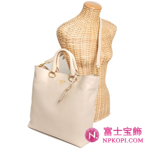 プラダ（PRADA）VITELLO DAINO　レディース2wayトートバッグ　サンドベージュ　BN1713-BBE-036 